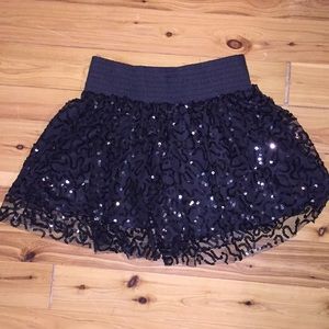 Black sequin miniskirt